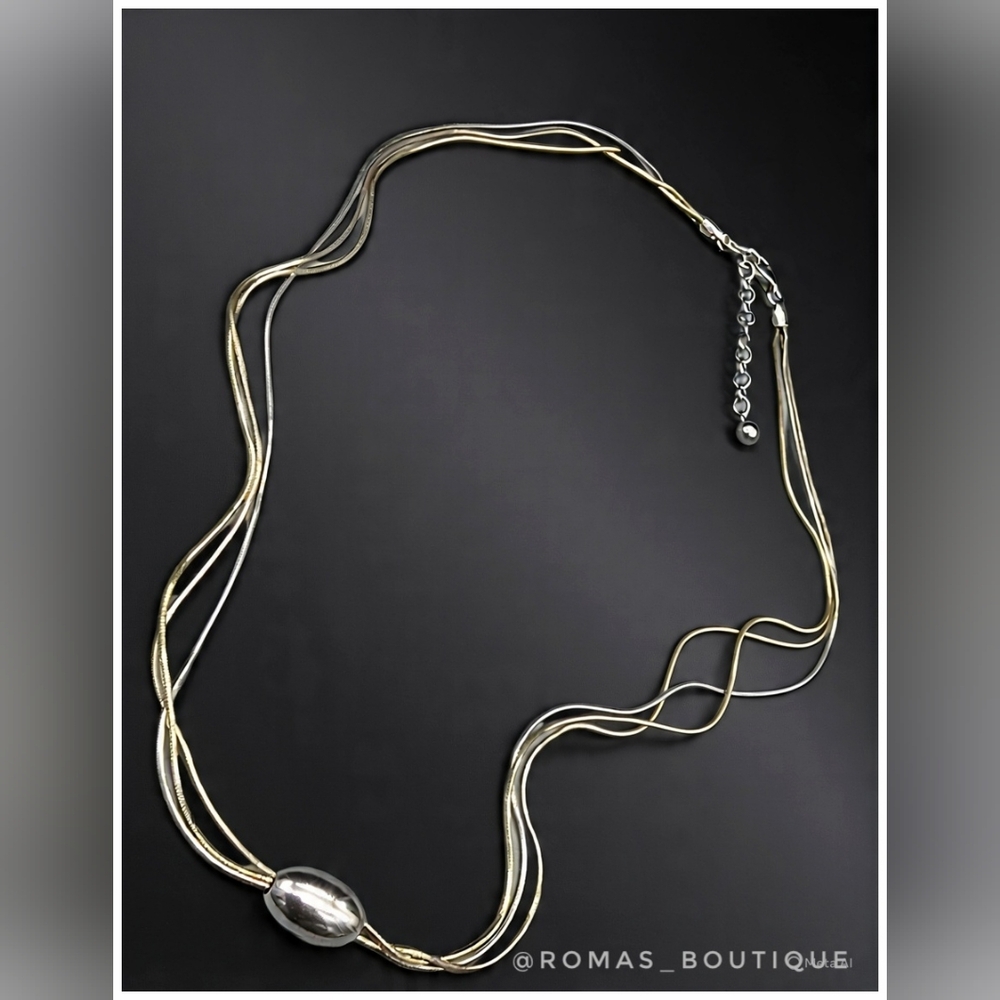 Milano Multi-strand snake chain necklace Vermiel Sterling Silver Signed Necklace